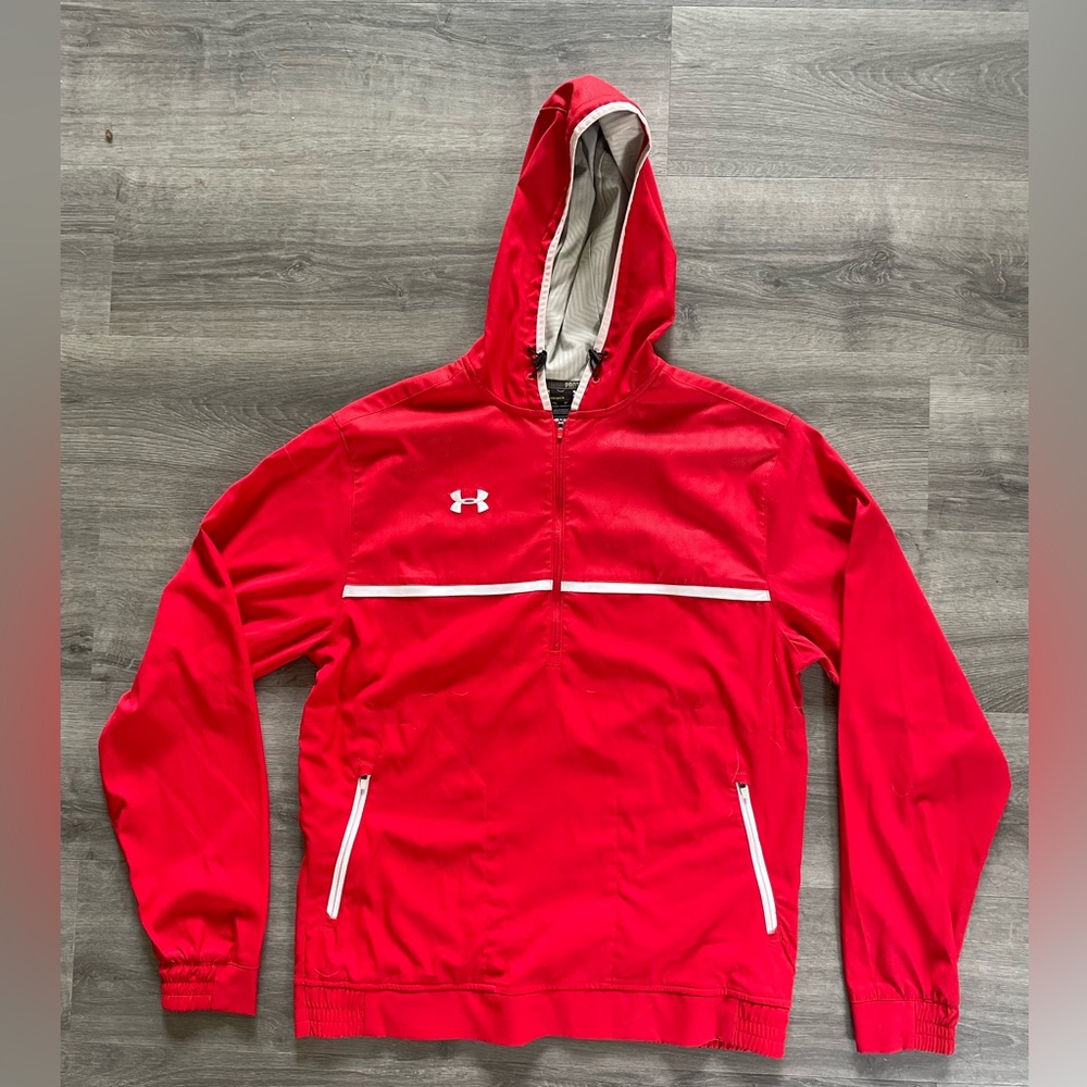 Red under armour wind breaker
